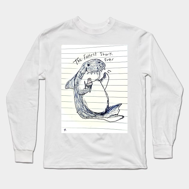 The Fattest Shark Ever Long Sleeve T-Shirt by The Bigger Boat